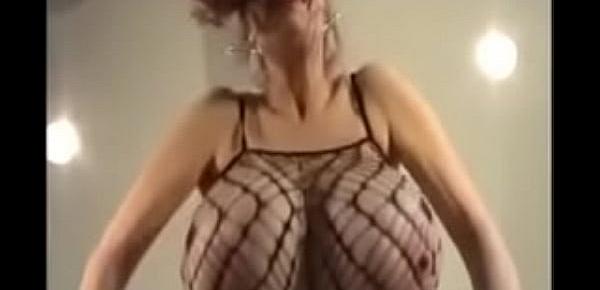  Huge fake tits mom shows son lingerie POV